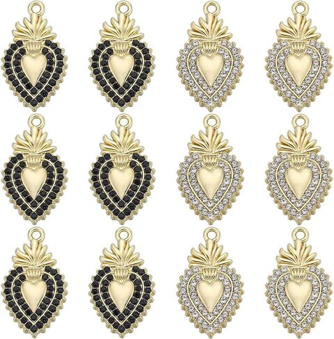SUNNYCLUE 1 BOX 80PCS Sacred Heart Charms Milagros Heart Charms Mexican Cute Alloy Metal Antique Silver Love Charm Bulk for Jewelry Making Charms Christmas Easter Valentine's Day Gift Craft Supplies in Saudi Arabia