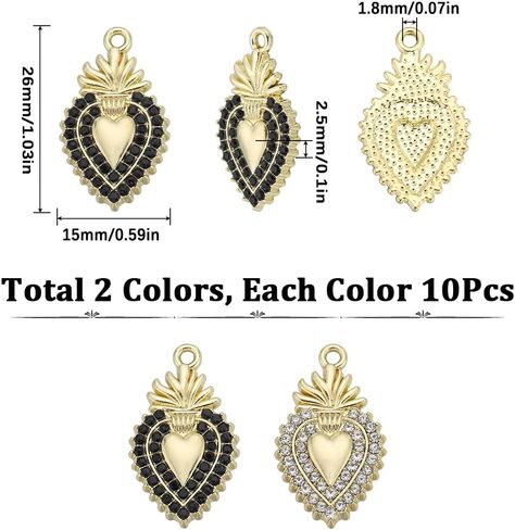 SUNNYCLUE 1 BOX 80PCS Sacred Heart Charms Milagros Heart Charms Mexican Cute Alloy Metal Antique Silver Love Charm Bulk for Jewelry Making Charms Christmas Easter Valentine's Day Gift Craft Supplies in Saudi Arabia