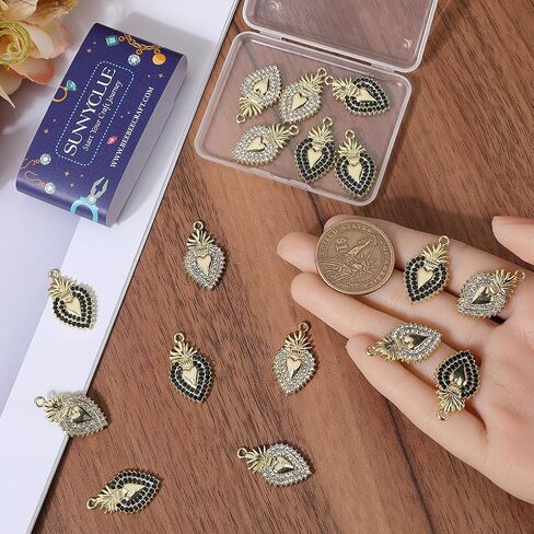 SUNNYCLUE 1 BOX 80PCS Sacred Heart Charms Milagros Heart Charms Mexican Cute Alloy Metal Antique Silver Love Charm Bulk for Jewelry Making Charms Christmas Easter Valentine's Day Gift Craft Supplies in Saudi Arabia