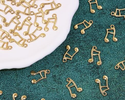 Metal Musical Symbol Note Charms Music Theme Instrument Pendant for Bracelet Earring Necklace Keychain Jewelry Making Cards Scrapbook Gift Christmas Ornaments, 17x11mm,50PCS in Saudi Arabia