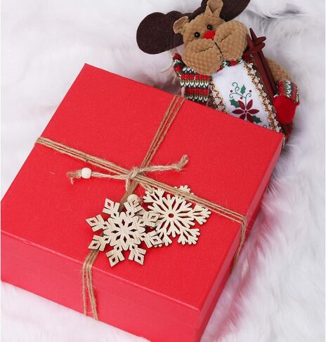 Wooden Snowflakes Christmas Ornaments 16Pcs Tree Hanging Decorations Rustic Wood Crafts in Saudi Arabia