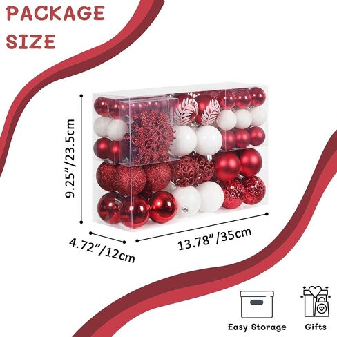 SY CRAFT 86 Pieces of Assorted Shatterproof Christmas Ball Snowflake Ornaments Seasonal Decorative Hanging Ornament Set with Hand-held Gift Package for Xmas Tree Decorations (86PCS, Champaign Gold) in Saudi Arabia