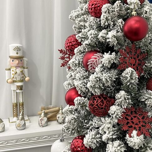SY CRAFT 86 Pieces of Assorted Shatterproof Christmas Ball Snowflake Ornaments Seasonal Decorative Hanging Ornament Set with Hand-held Gift Package for Xmas Tree Decorations (86PCS, Champaign Gold) in Saudi Arabia