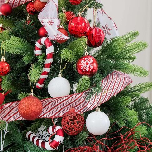 SY CRAFT 86 Pieces of Assorted Shatterproof Christmas Ball Snowflake Ornaments Seasonal Decorative Hanging Ornament Set with Hand-held Gift Package for Xmas Tree Decorations (86PCS, Champaign Gold) in Saudi Arabia