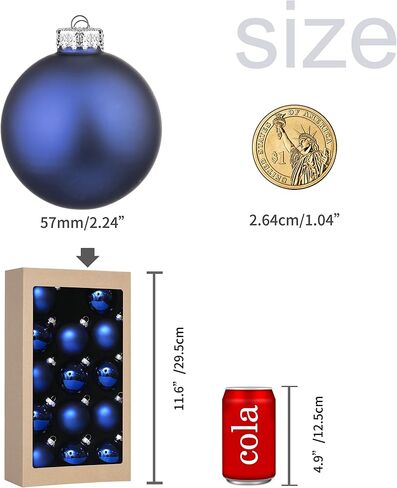 Suixing Christmas Glass Balls Multi Colors Included with Loop Set Festival Home Party Decors Xmas Tree Hanging Pendant 14PC 2.2In Dark Green in Kuwait