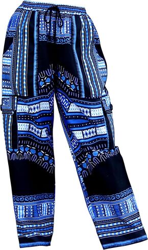 DA'IKI Loose and Casual Cotton African Dashiki Pants Cargo Khakis Ankara Art in Kuwait