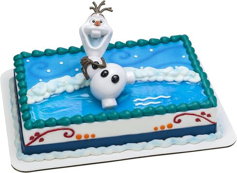 قطعة علوية للكيك من DecoSet® Disney Frozen Olaf Chillin، قطعة واحدة بأجزاء متحركة، ديكورات لصنع الكعك المسلية in Saudi Arabia