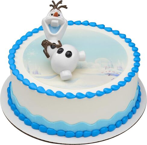 قطعة علوية للكيك من DecoSet® Disney Frozen Olaf Chillin، قطعة واحدة بأجزاء متحركة، ديكورات لصنع الكعك المسلية in Saudi Arabia