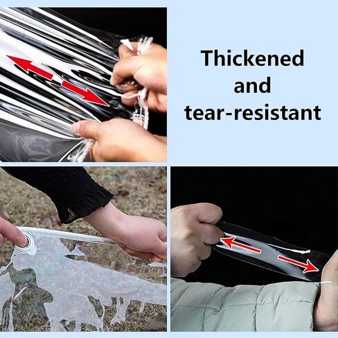 AHWEKR Clear PVC Vinyl Tarp Clear Tarp,Waterproof Clear with Grommets Heavy Duty Outdoor Camping,Transparent Waterproof raincloth for Roofs （8' x 10'） in Saudi Arabia