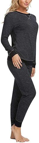 Fel ina Women’s 2 Piece V-Notch Crew Neck & Jogger Lounge Pajama Set in Saudi Arabia