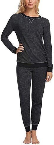 Fel ina Women’s 2 Piece V-Notch Crew Neck & Jogger Lounge Pajama Set in Saudi Arabia