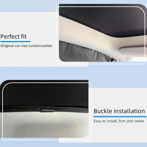 مظلات سقف سيارة فرس النهر الكبيرة لطراز تسلا 3، تناسب مظلة سقف تسلا موديل 3، نافذة سقف عازلة للحرارة مثالية للحماية من الشمس لا ترهل متوافقة مع الطراز 3 2021 2022 2023 (قطعتان باللون الأسود) in Kuwait