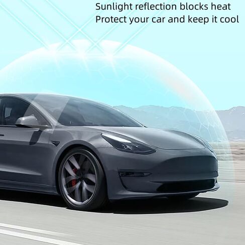 مظلات سقف سيارة فرس النهر الكبيرة لطراز تسلا 3، تناسب مظلة سقف تسلا موديل 3، نافذة سقف عازلة للحرارة مثالية للحماية من الشمس لا ترهل متوافقة مع الطراز 3 2021 2022 2023 (قطعتان باللون الأسود) in Kuwait