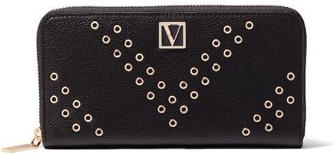 Victoria's Secret Black Grommet Wallet Large Bi-Fold Wallets For Women (Black Grommet) in Saudi Arabia
