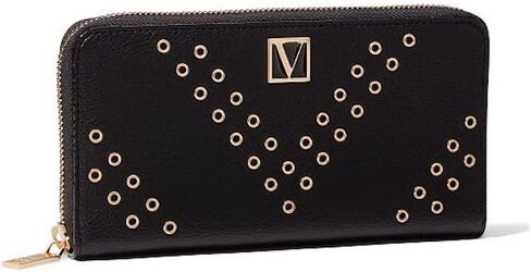 Victoria's Secret Black Grommet Wallet Large Bi-Fold Wallets For Women (Black Grommet) in Saudi Arabia