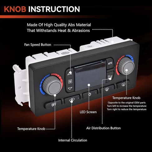 وحدة التحكم في المناخ تبديل لوحة التحكم في درجة الحرارة HVAC 599-009 متوافقة مع 2003 2004 تشيفي أفالانش سيلفرادو سوبربان جي إم سي سييرا يوكون XL 1500 2500 يستبدل 19370209 in Kuwait