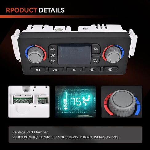 وحدة التحكم في المناخ تبديل لوحة التحكم في درجة الحرارة HVAC 599-009 متوافقة مع 2003 2004 تشيفي أفالانش سيلفرادو سوبربان جي إم سي سييرا يوكون XL 1500 2500 يستبدل 19370209 in Kuwait