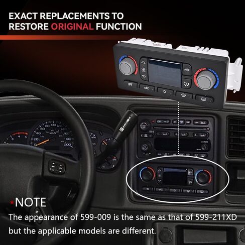 وحدة التحكم في المناخ تبديل لوحة التحكم في درجة الحرارة HVAC 599-009 متوافقة مع 2003 2004 تشيفي أفالانش سيلفرادو سوبربان جي إم سي سييرا يوكون XL 1500 2500 يستبدل 19370209 in Kuwait