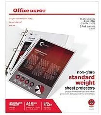 واقيات الأوزان القياسية غير المتوهجة من Office Depot، مقاس 8 1/2 بوصة. × 11 بوصة، صندوق 50، 491703 in Saudi Arabia