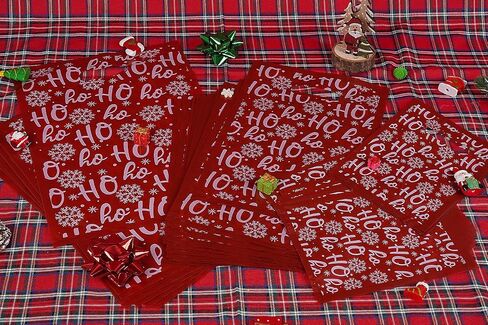 200Pcs Red Christmas Snowflakes Plastic Merchandise Bags Boutique Shopping Retail Bags with Handles 3 Sizes Goodie Gift Bags Bulk for Christmas Holiday Family or Business Party Favor. in Kuwait