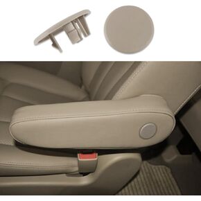 2PCS Armrest Cover Cap, 15279689 15279690 Left or Right Armrest Handle Trim Bolt Rear Seat Cover Cap, Car Interior Accessories Compatible with Chevy Tahoe, GMC, Cadillac Escalade (Beige)
