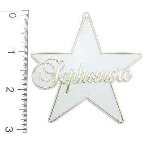 Class Star Script -Sophomore #226766 (White/Silver)