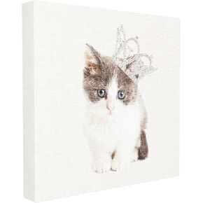 The Stupell Home Decor Collection Kitten Royalty Wall Plaque, 12 x 12, Multi-Color