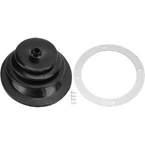Aramox Shift Boot Gear Shift Handbrake Lever Boot Plate Kit Dustproof Black Rubber Round 5.250in/13.3cm Universal, Shift Lever Boot Cover