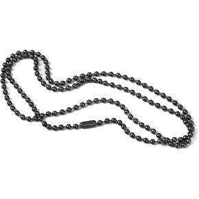 NW Pure Titanium Bead Chain Necklace, Adjustable Jewelry Chain, Small Bead Ball Chain Necklace, With Gift Box (2.0-4.0mm Beads , 18- 30 inch) (2.4mm 24" black)