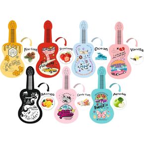 Car Air Freshener for Taylor Fans - 7 Pack Double Sided Guitar Shaped Swiftie Mirror Decor Hanging Air Fresheners for Home and Car Interior - Long Lasting Odor Eliminator Car Scent