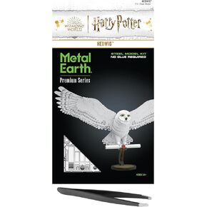 Fascinations Metal Earth Premium Series Harry Potter Hedwig 3D Metal Model Kit Bundle with Tweezers