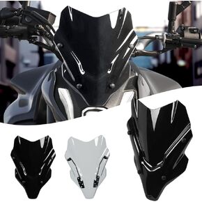 Motorcycle Touring Windshield Windscreen Fairing Wind Deflector MT07 FZ07 Screen Shield Visor Protector w/Bracket Compatible with Ya-maha MT FZ 07 MT-07 FZ-07 2021 2022 2023 (Black)
