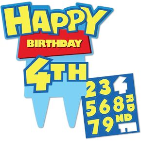 Toy Birthday Cake Topper Custom Number Double Sided for Story Party