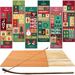 240 Pack Christmas Incense Sticks Natural Incense Sticks Set of 6 Insenses (240 Sticks) Cinnamon Peppermint Apple Cranberry Vanilla Caramel Pine Tree Citrus Incense Sticks Organic Natural