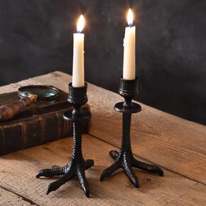 حوامل شموع مستدقة من Colonial Tin Works، مجموعة من قطعتين باللون الأسود، 4.25 بوصة × 6 بوصة × 7 بوصة 370805 in Kuwait