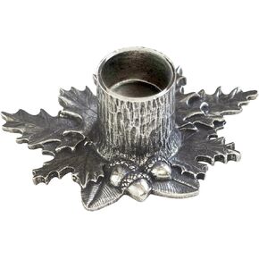 DANFORTH - Autumn Leaves Candleholder - Pewter - Product Measures: 3 3/4 Inches x 3 1/8 Inches x1 1/2 Inches Tall - Handcrafted - Made in USA - Sold Individually