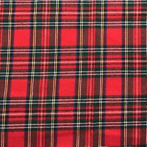 Red Tartan Plaid Fabric Cotton Width 57 Inches Yarn Dyed and Brushed for Festive Christmas Decorations and DIY Crafts and Dress (Red-Black, Cut by The Yard)