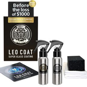 [Made in Japan] Super Glass Coating with Deep Nano-Ceramic Technology & Anti-Stain Polymer Shield | Fast Application, Gloss & Protection | Car & Motorcycle Polish