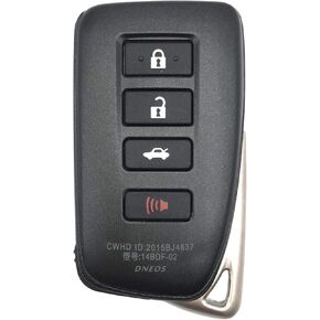 4 Buttons Replacement Key Fob Cover fit for Lexus ES250 2018 NX300h 2018-2013 ES350 GS350 2016-2013 GS300h GS450h ES300H NX300 Smart Keyless Entry Remote Key Fob Case Shell (Black)