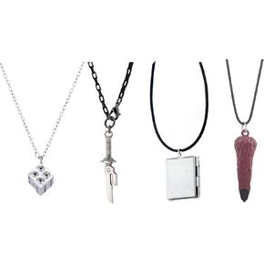 Toji Necklace Anime Jujitsu Kaisen Go-jo Satoru Toji Fushiguro Aoi Todo Sukuna Cosplay Necklaces Silver Merch Accessories 4pcs