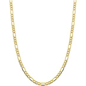 Gold Plated Stainless Steel 4.5 5MM Figaro Link Chain- Men and Women Necklace Jewelry