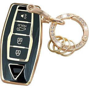 for Mitsubishi Key Fob Cover Key Protective Holder Fit for 2023 2022 2021 Mitsubishi Outlander Smart Keys Shell (Black)