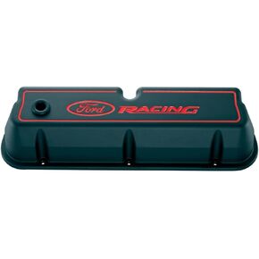 Compatible with/Replacement for Ford Performance Parts - 302-003 - Die Cast Alm Valve Cover Set w/Compatible with/Replacement for Ford Racing Logo