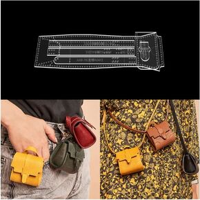 RIVEENY Acrylic Leather Templates, Acrylic Leather Goods Drawing Templates for Mini Hanging Bags, Coin Purses, Fanny Pack Storage Bags,DIY Reusable Templet Board