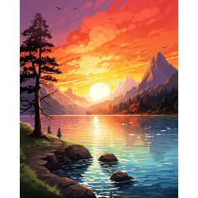 FITIMOLO Paint by Number for Adults Begginer Kids, 16x20 inch Canvas Without Frame, DIY Acrylic Painting Kit for Home Decor, Gift for Birthday or Any Festival, Birds