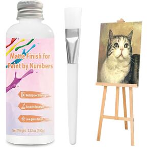 INNOVAYOU Painting by Numbers Varnish 100g, Non-Yellowing Anti-Crazing Matte Effect Adult Paint by Number Kits on Canvas Varnish, Paint by Number Adult Varnish Permanent Protection (with Brush)