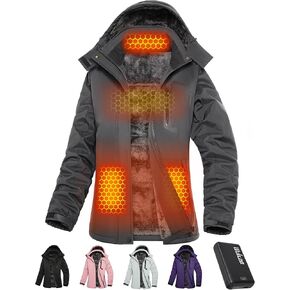 Wulcea Women Graphene Heated Jacket Battery Pack Charger Ladies Electric Warming Coat