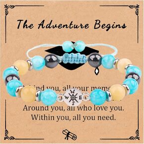 Angyape Graduation Gifts for Her Him Class of 2023 Graduation Bracelets，Adjustable Inspirational Graduation Compass Bracelet for Women Men High School/College/Middle School Graduate Gift for Him Her