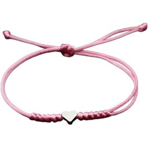 Caiyao Handmade Heart Bracelets For Women Multicolor Woven String Bracelets Adjustable Rope Braided Friends Bracelets Lucky Jewelry Gift