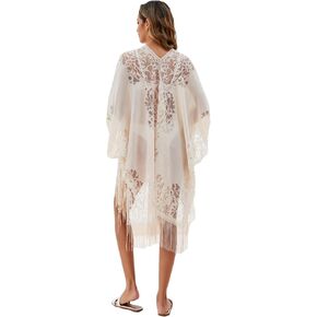 Kimono Womens Beach Cover Up for Swimwear Bathing Suit Cover Up for Women Lace Crochet Fringe Coverup